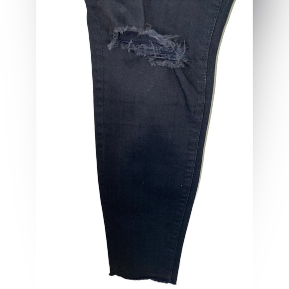 Mother Denim Looker Ankle Fray Guilty as Sin black Distressed Size 25 - Picture 4 of 13